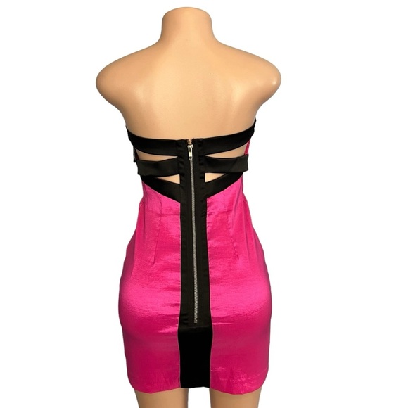 Jessica McClintock Vintage Bright Pink Strapless Mini Dress - Picture 6 of 8